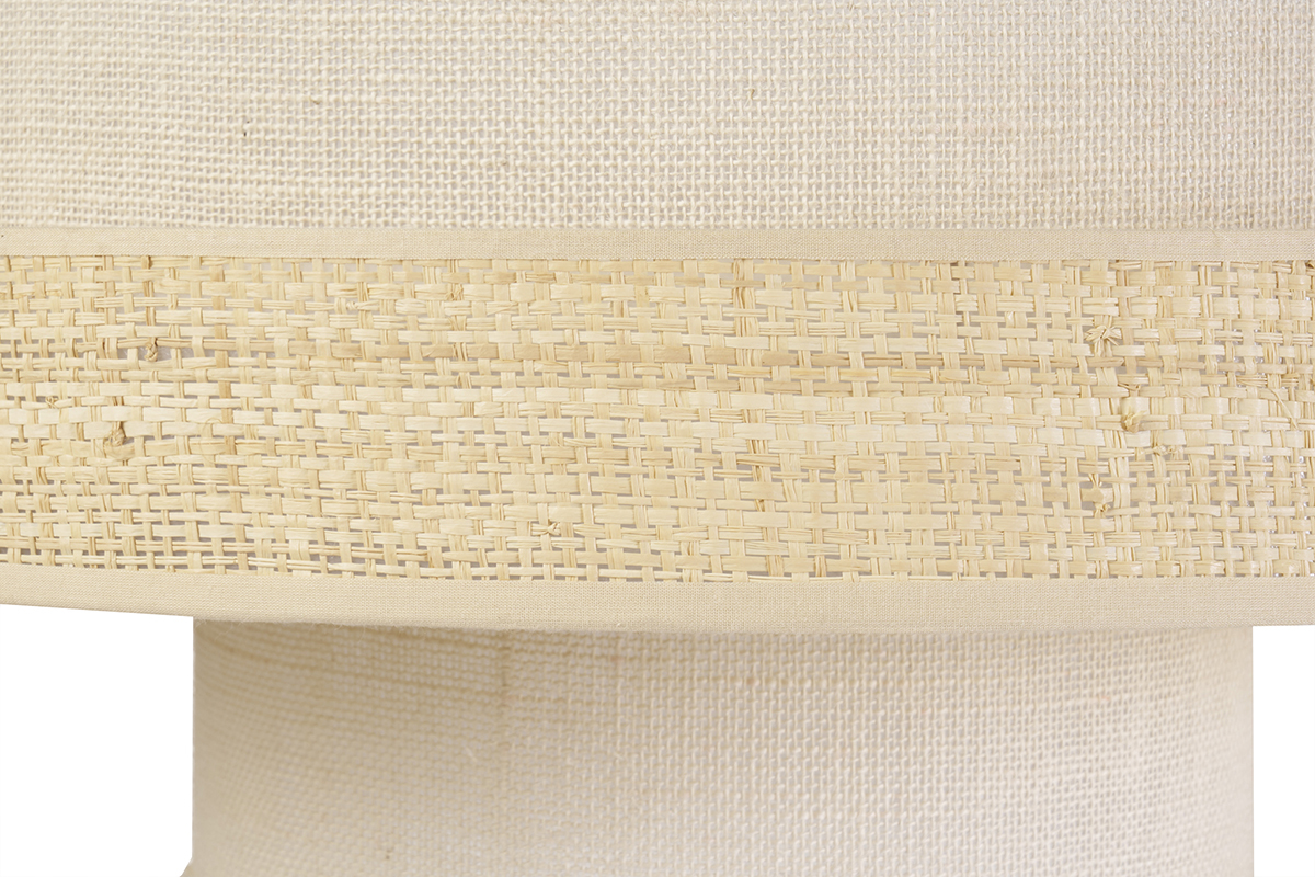 Lmpara colgante de yute blanco y ratn natural D50 WAKI