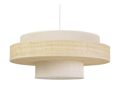 Lámpara colgante de yute blanco y ratán natural D50 WAKI