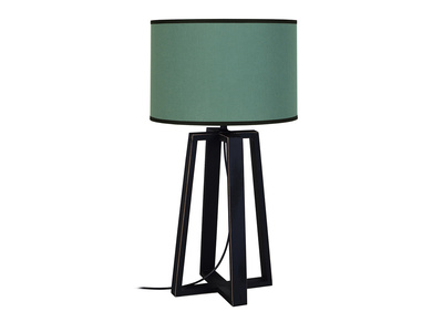 Lámpara de mesa azul grisáceo con patas cruzadas madera MANON