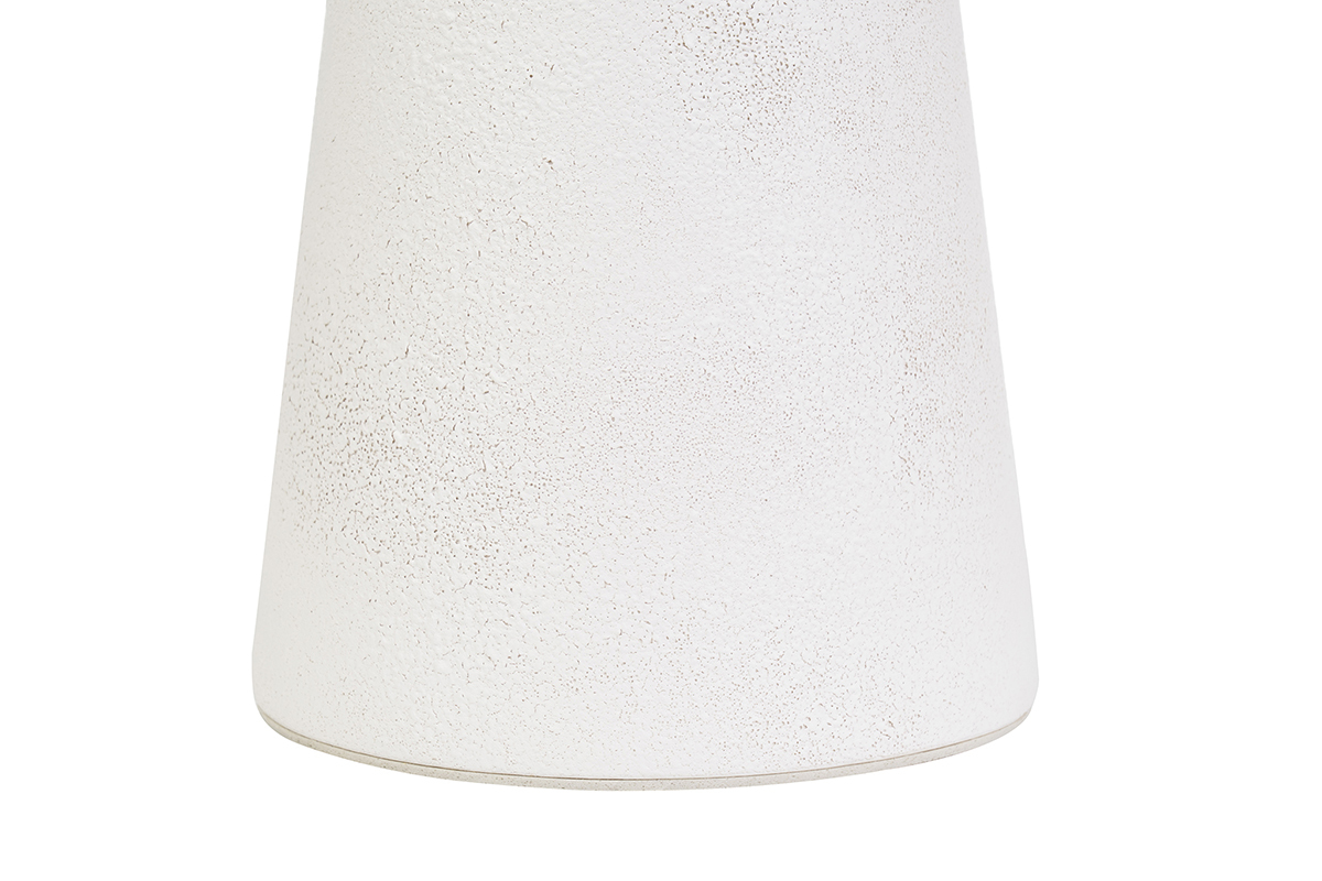 Lmpara de mesa blanca de cermica con pantalla de mimbre H47 cm JUNI