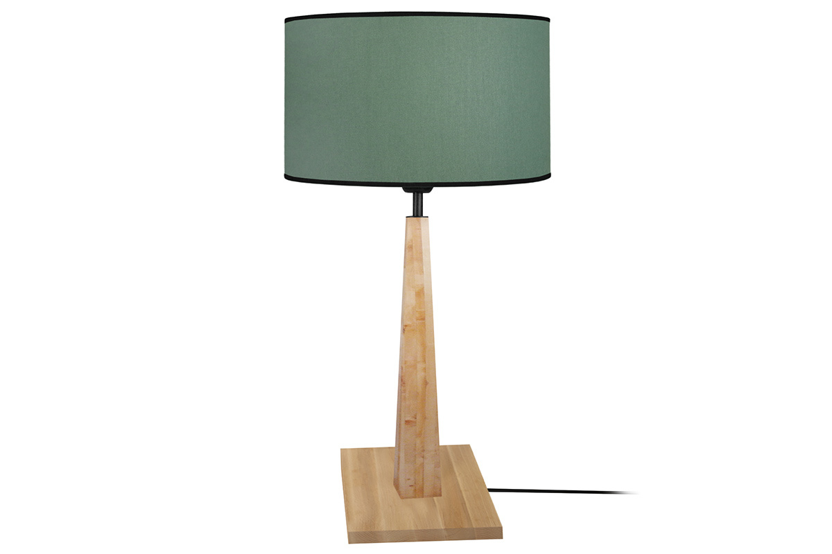 Lmpara de mesa color azul grisceo base madera NIDRA