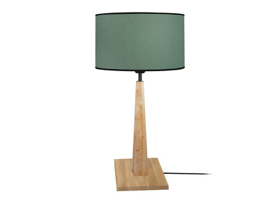 Lámpara de mesa color azul grisáceo base madera NIDRA