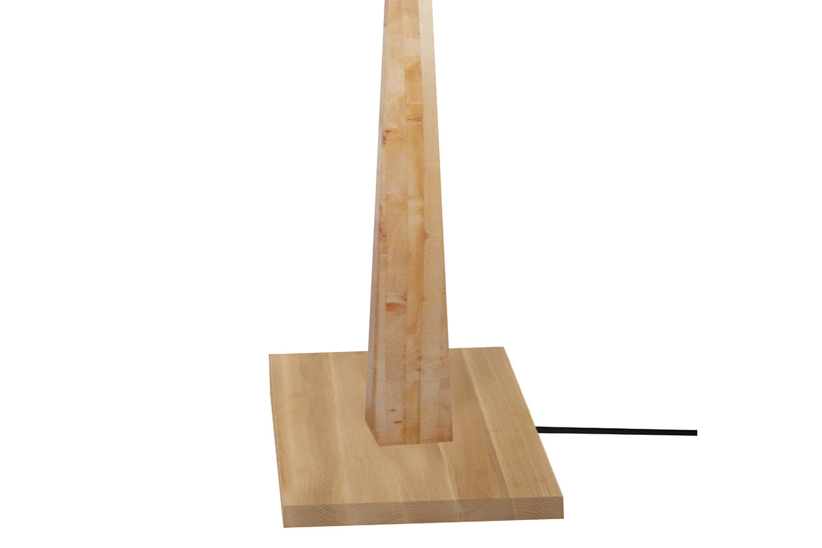 Lmpara de mesa color crudo base madera NIDRA