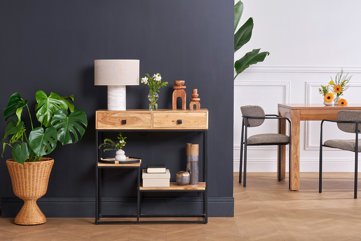 Lmpara de mesa de diseo efecto travertino con pantalla de lino 37 cm SEMA