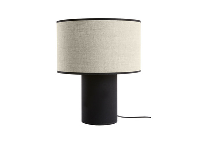 Lámpara de mesa de doble material lino y algodón negro SLOT