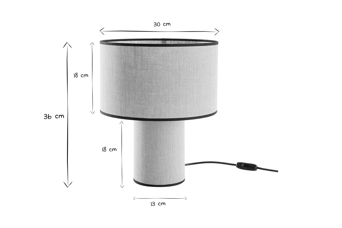 Lmpara de mesa de lino SLOT