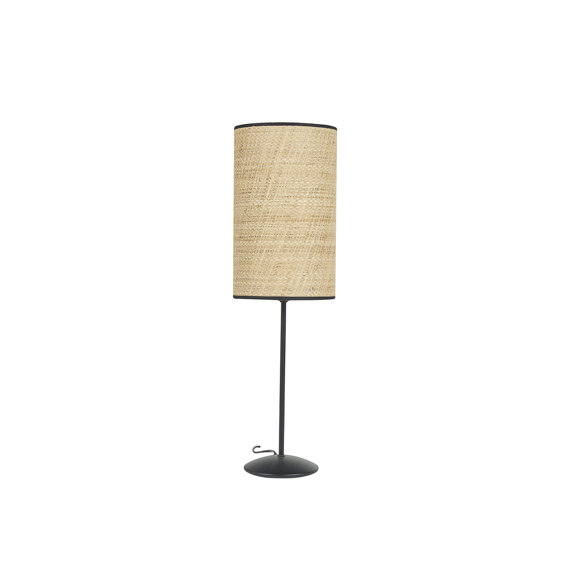 Lámpara de mesa de rafia y metal negro 56,5 cm ALOE