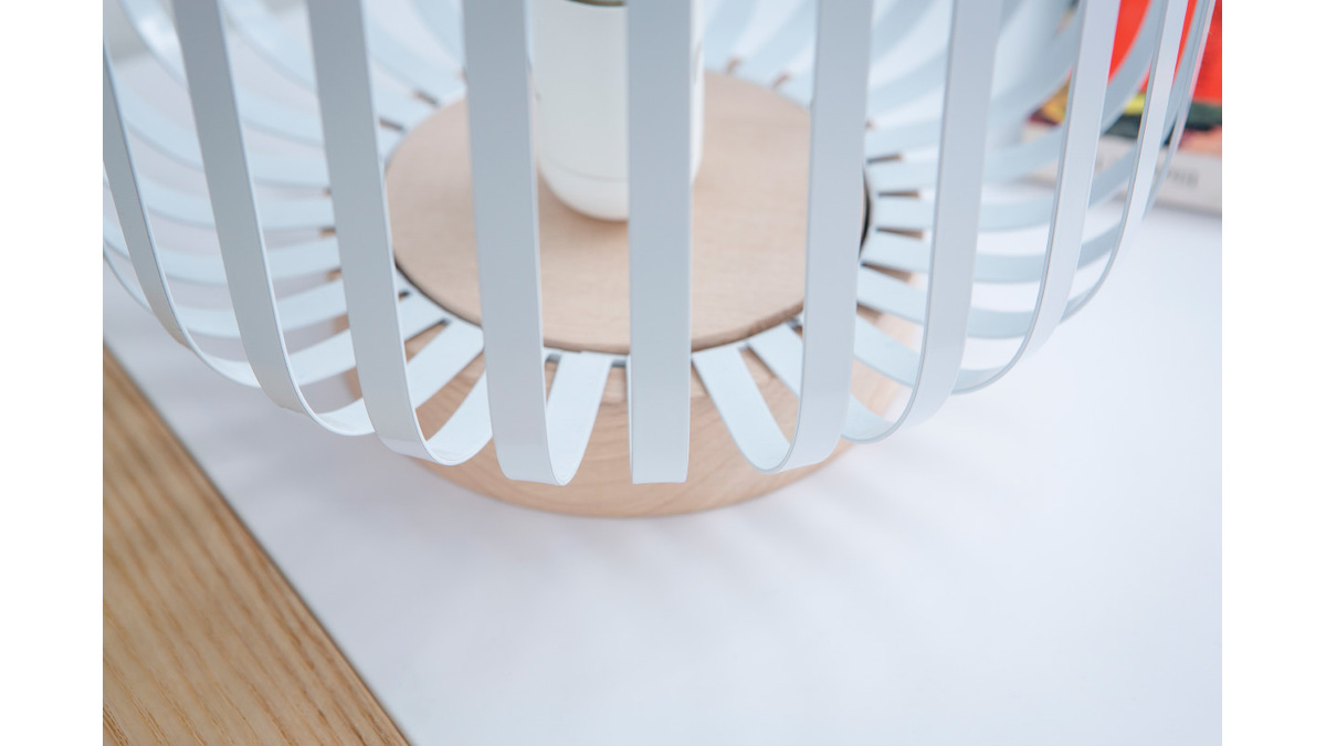 Lámpara de mesa diseño acero blanco ALVEOL