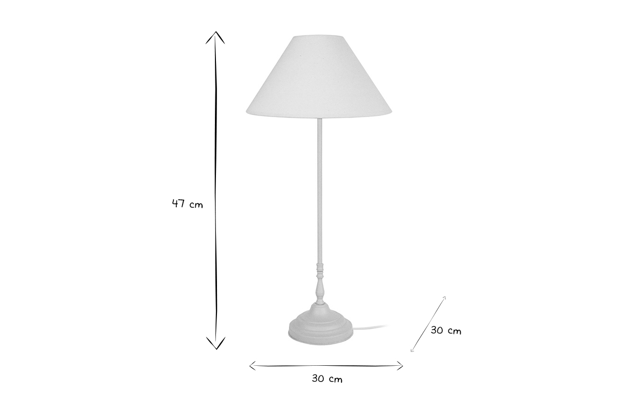 Lmpara de mesa diseo acero blanco cerusado HOLIDAYS