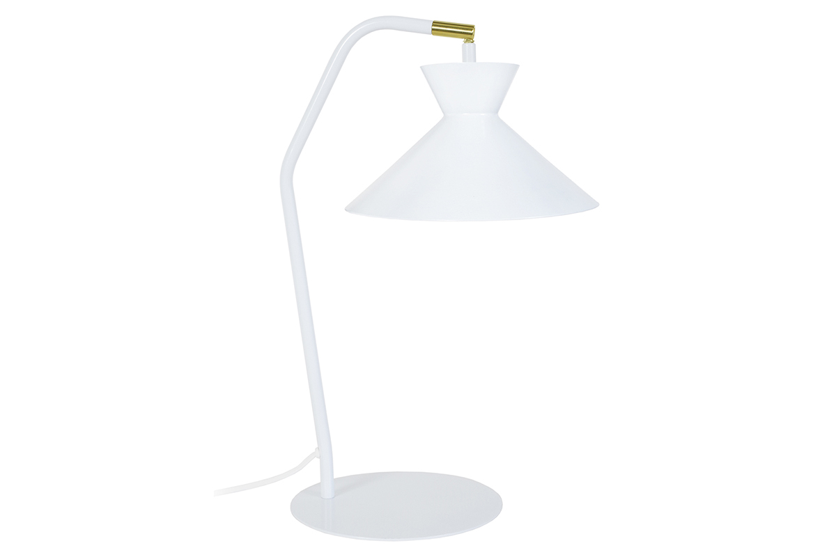 Lmpara de mesa diseo acero blanco LEEDS