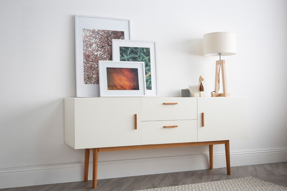 Lmpara de mesa diseo base de madera natural MANON