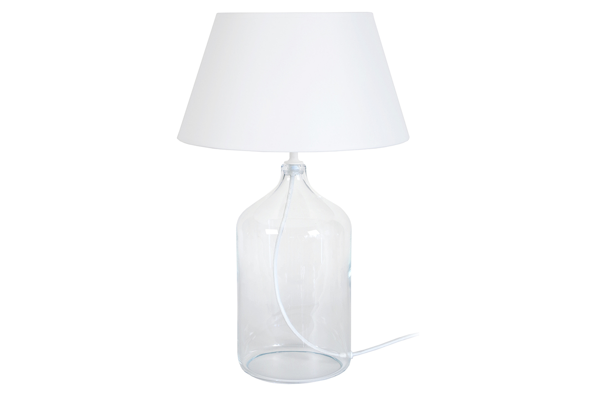 Lmpara de mesa diseo cristal y blanco TRAVEL