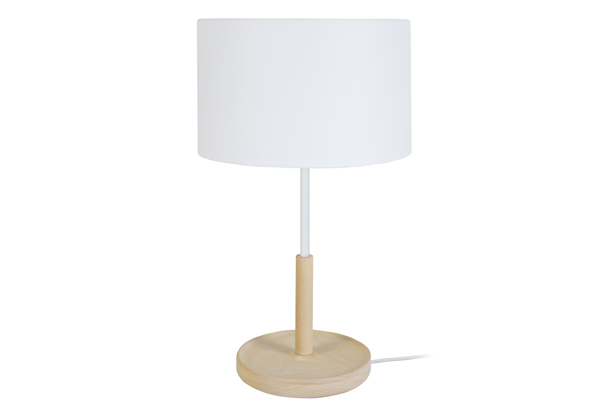 Lmpara de mesa diseo madera blanco ELIOT