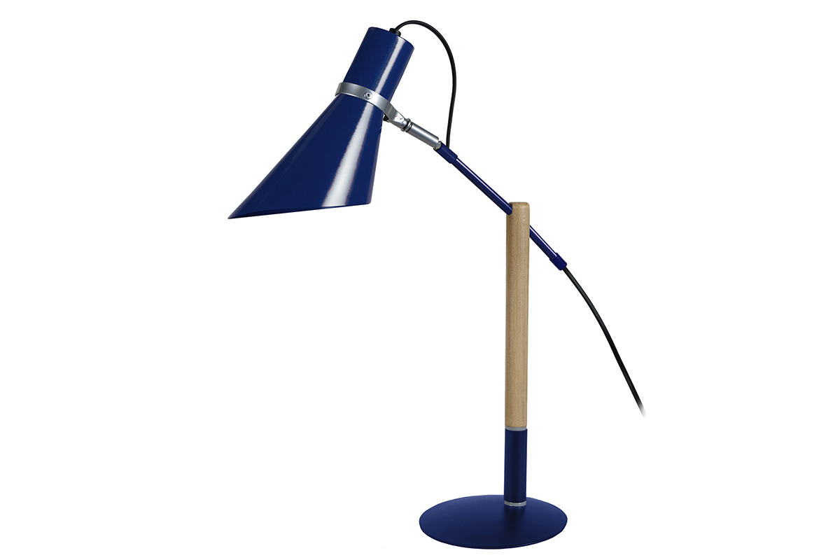 Lmpara de mesa diseo madera y acero azul SOUND