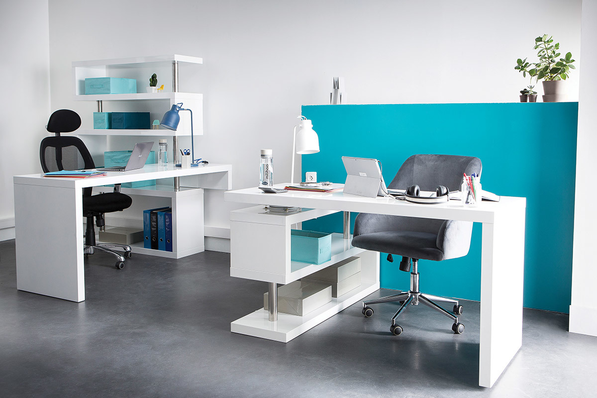 L�mpara de mesa dise�o metal azul PHOENIX