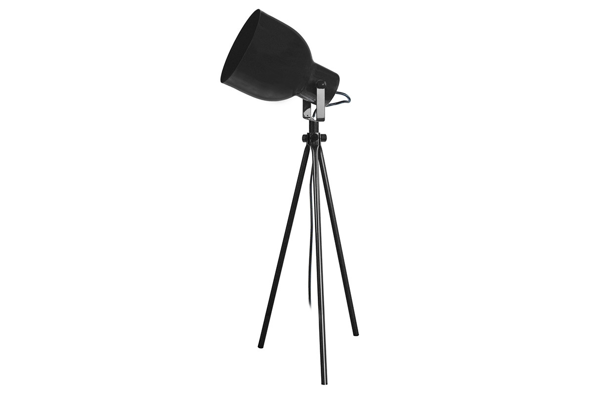 Lmpara de mesa diseo trpode acero negro CITY