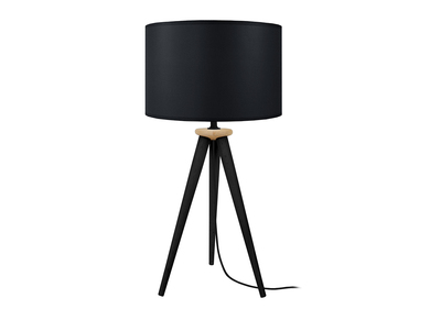 L&aacute;mpara de mesa dise&ntilde;o tr&iacute;pode madera negra TRIPOD