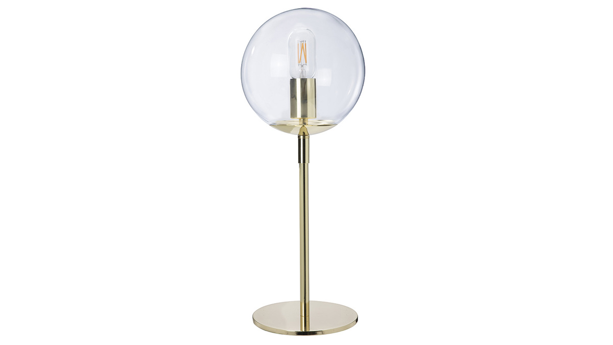 Lámpara de mesa en metal dorado y cristal SOAP