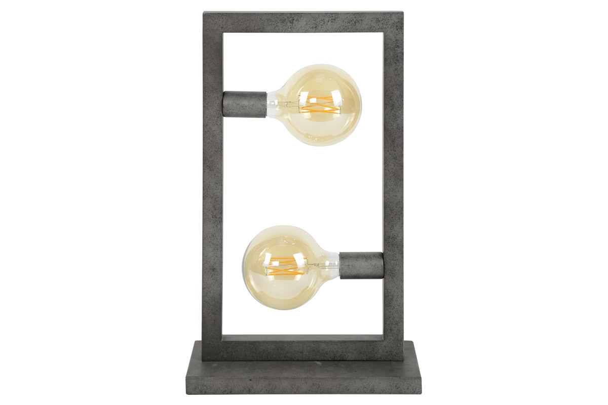 Lmpara de mesa en metal envejecido y cristal LIDO