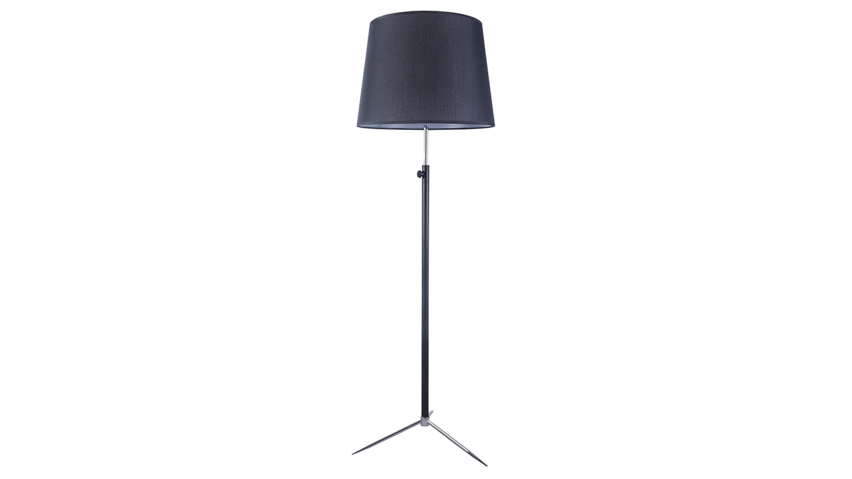 Lmpara de mesa en metal negro y cromado de altura ajustable MONI