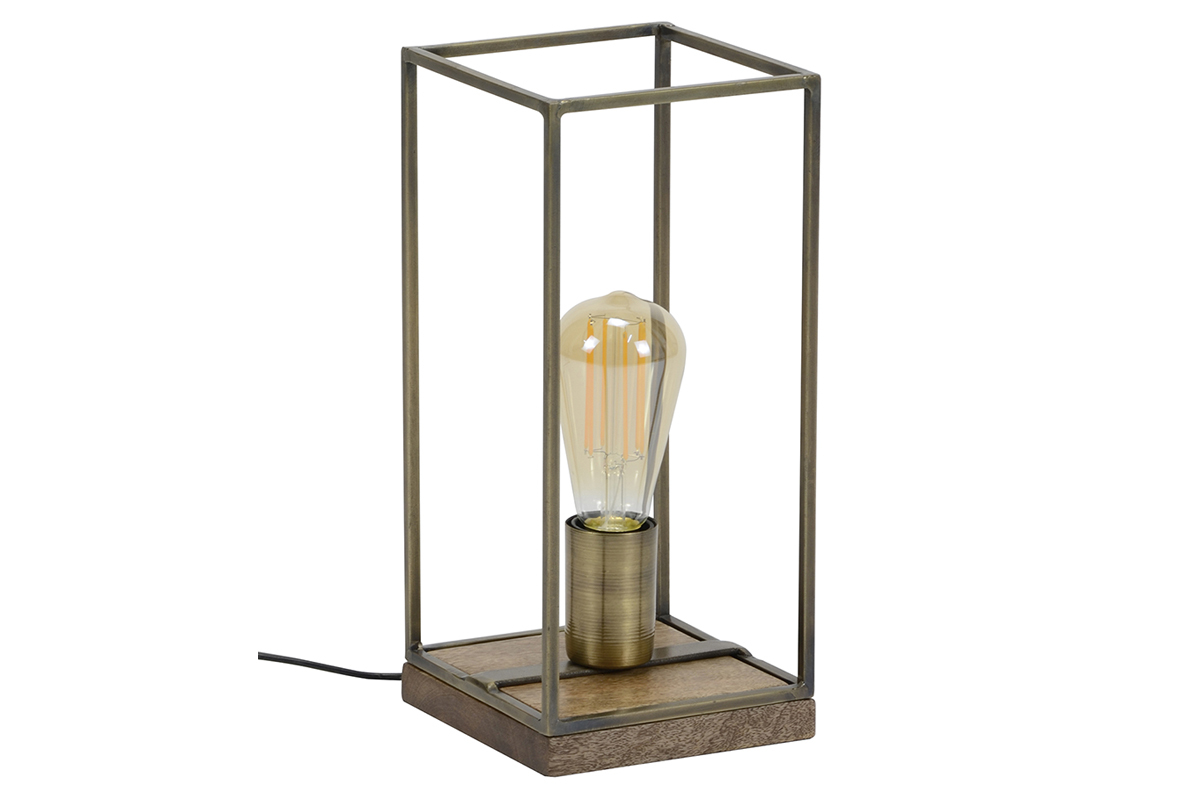 Lmpara de mesa industrial bronce envejecido SOCKEL