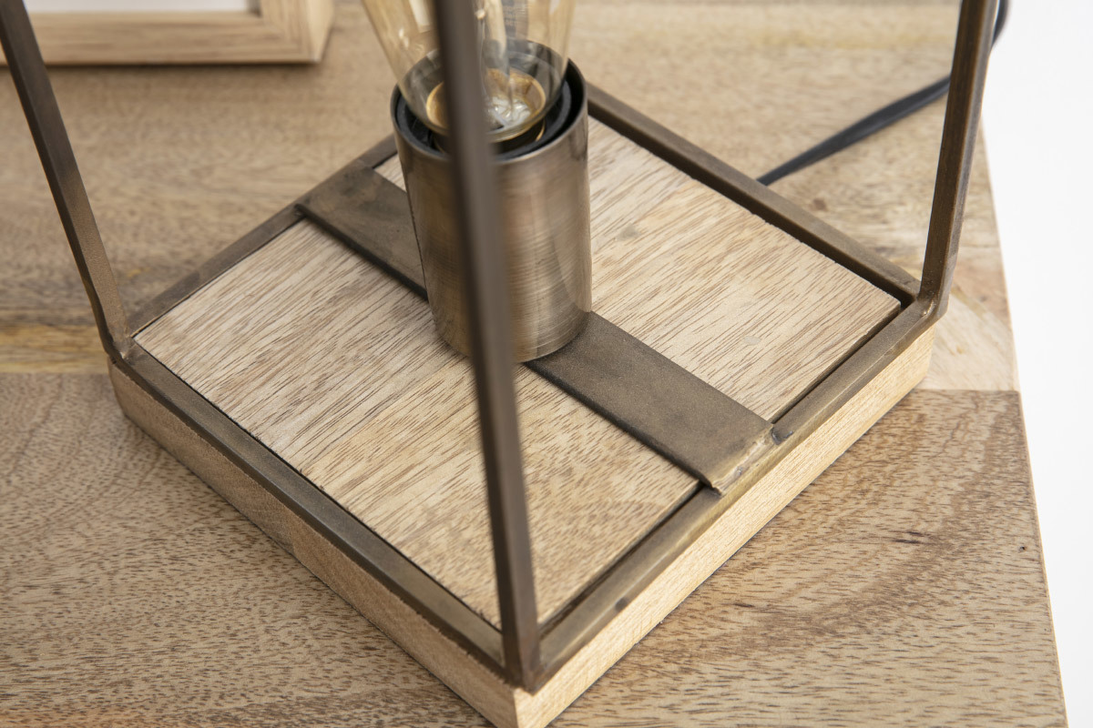 Lmpara de mesa industrial bronce envejecido SOCKEL