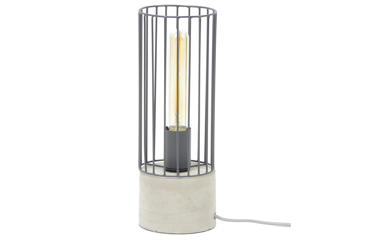 Lmpara de mesa industrial en metal base cemento CONCRETE