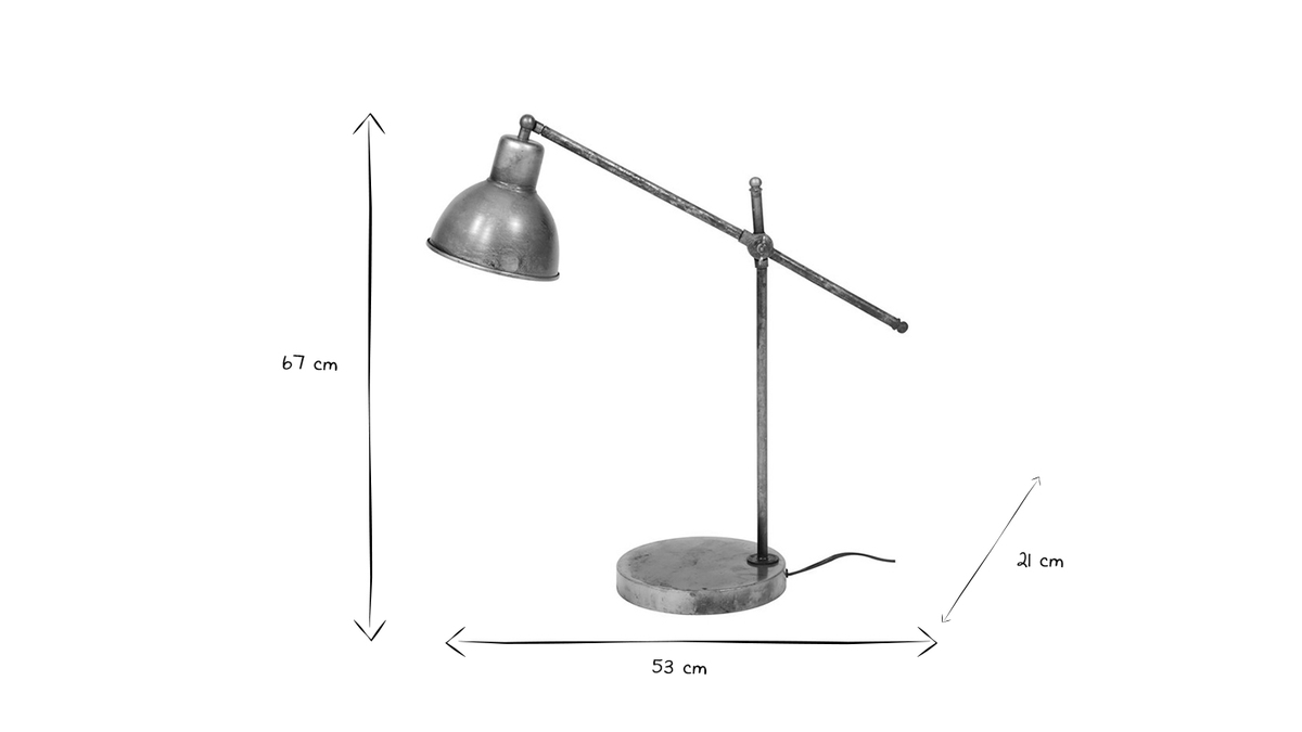 Lmpara de mesa industrial en metal envejecido SHELTER