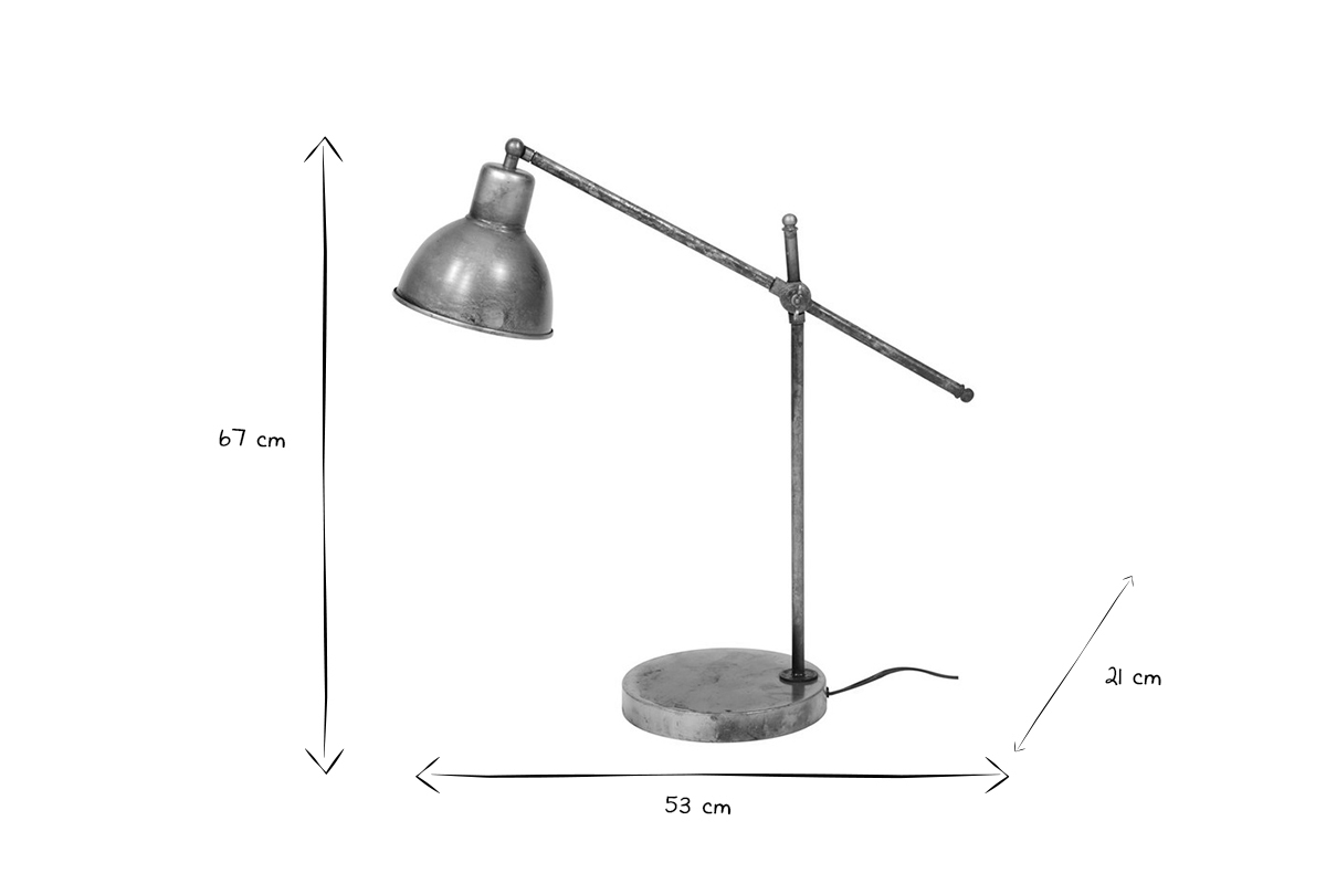 Lmpara de mesa industrial en metal envejecido SHELTER