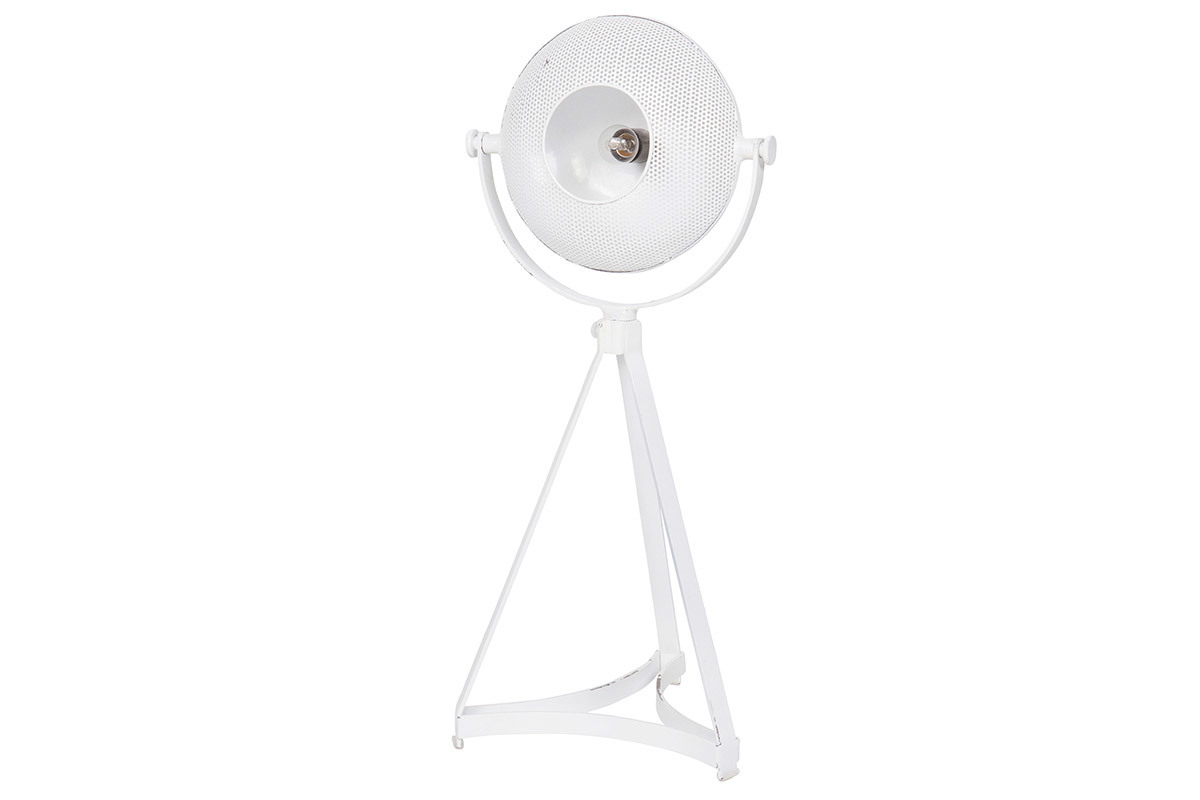 Lmpara de mesa industrial metal blanco BLOUM