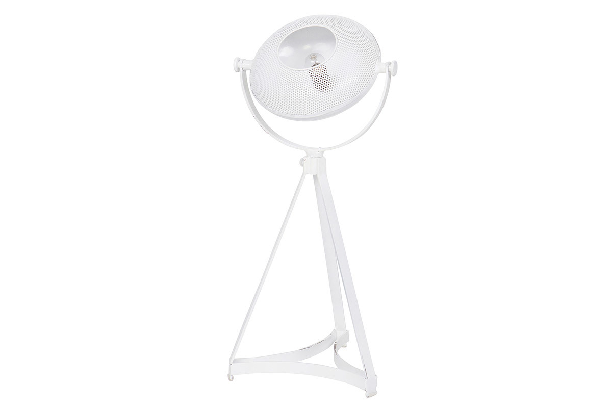 Lmpara de mesa industrial metal blanco BLOUM