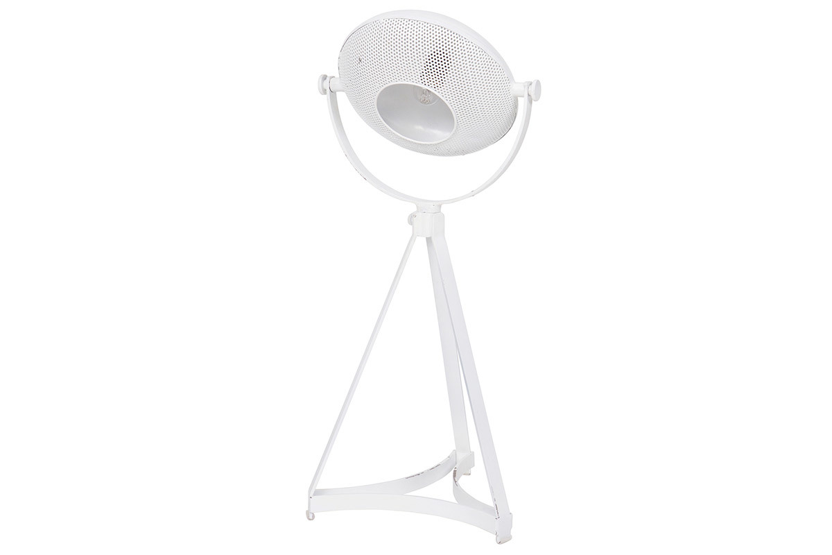 Lmpara de mesa industrial metal blanco BLOUM