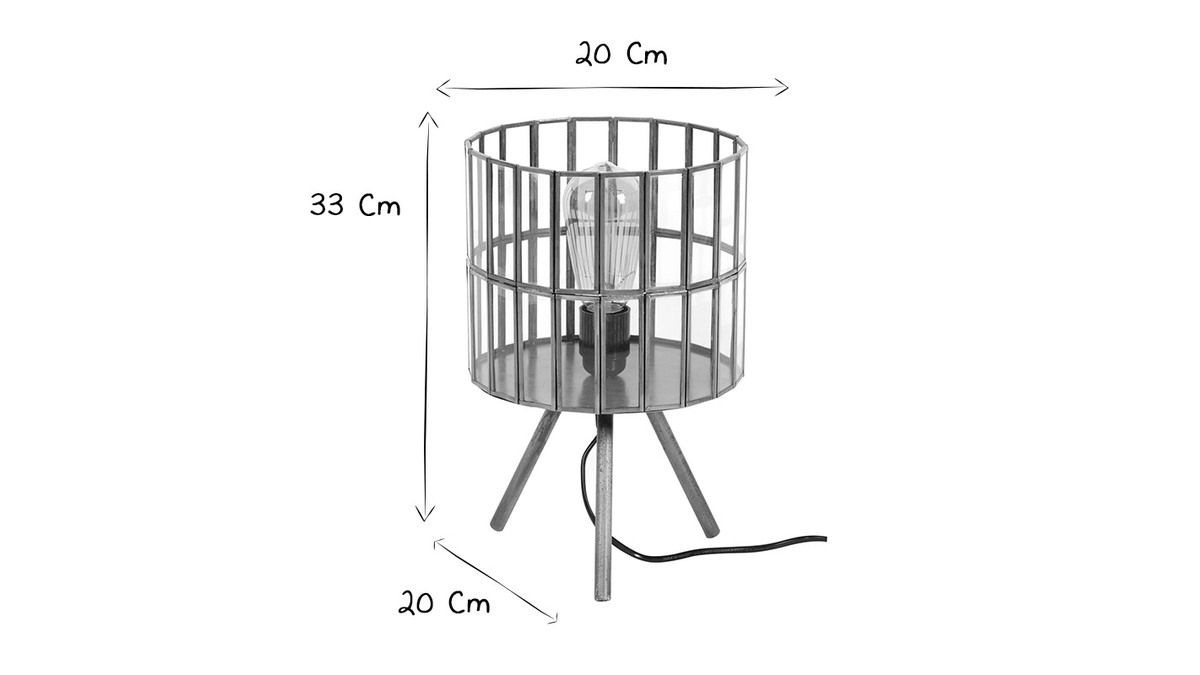 Lmpara de mesa industrial trpode en metal bronce CANOPY