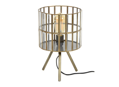 Lámpara de mesa industrial trípode en metal bronce CANOPY