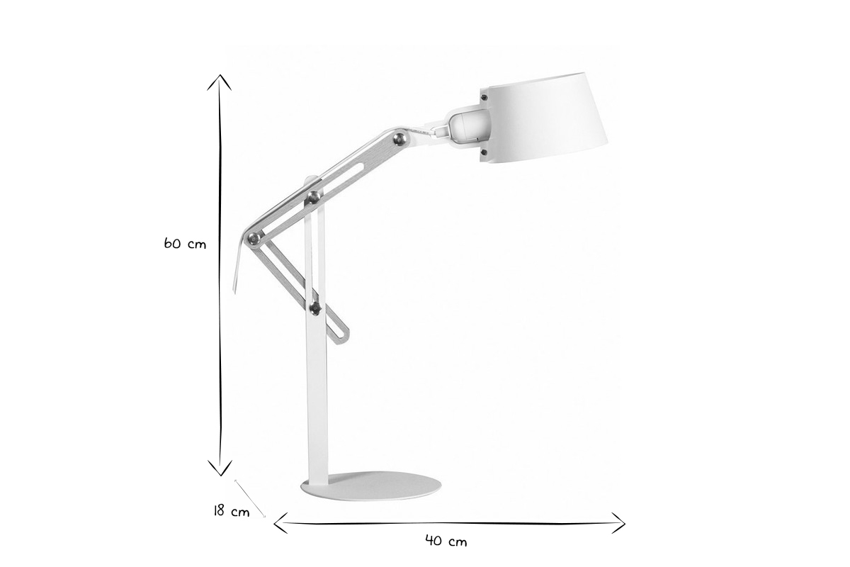 Lmpara de mesa moderna metal blanco BILLY