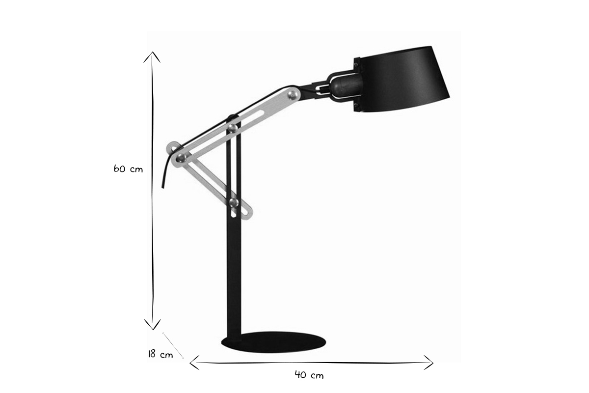 Lmpara de mesa moderna metal negro BILLY