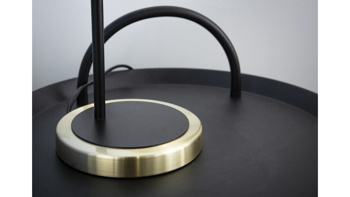Lmpara de mesa moderna metal perforado dorado y negro TRENTO