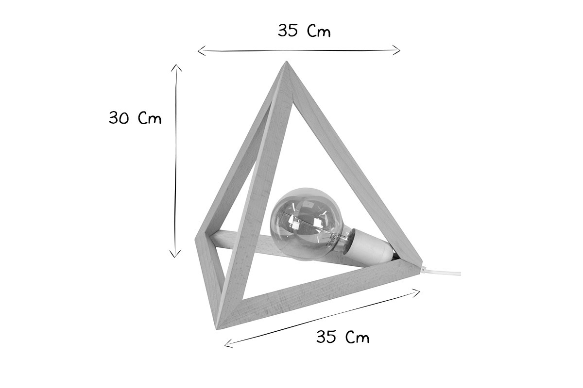 Lmpara de mesa pirmide en maderas DUNE