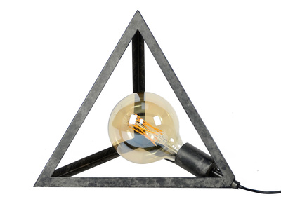 Lámpara de mesa pirámide metal envejecido LOUVRE