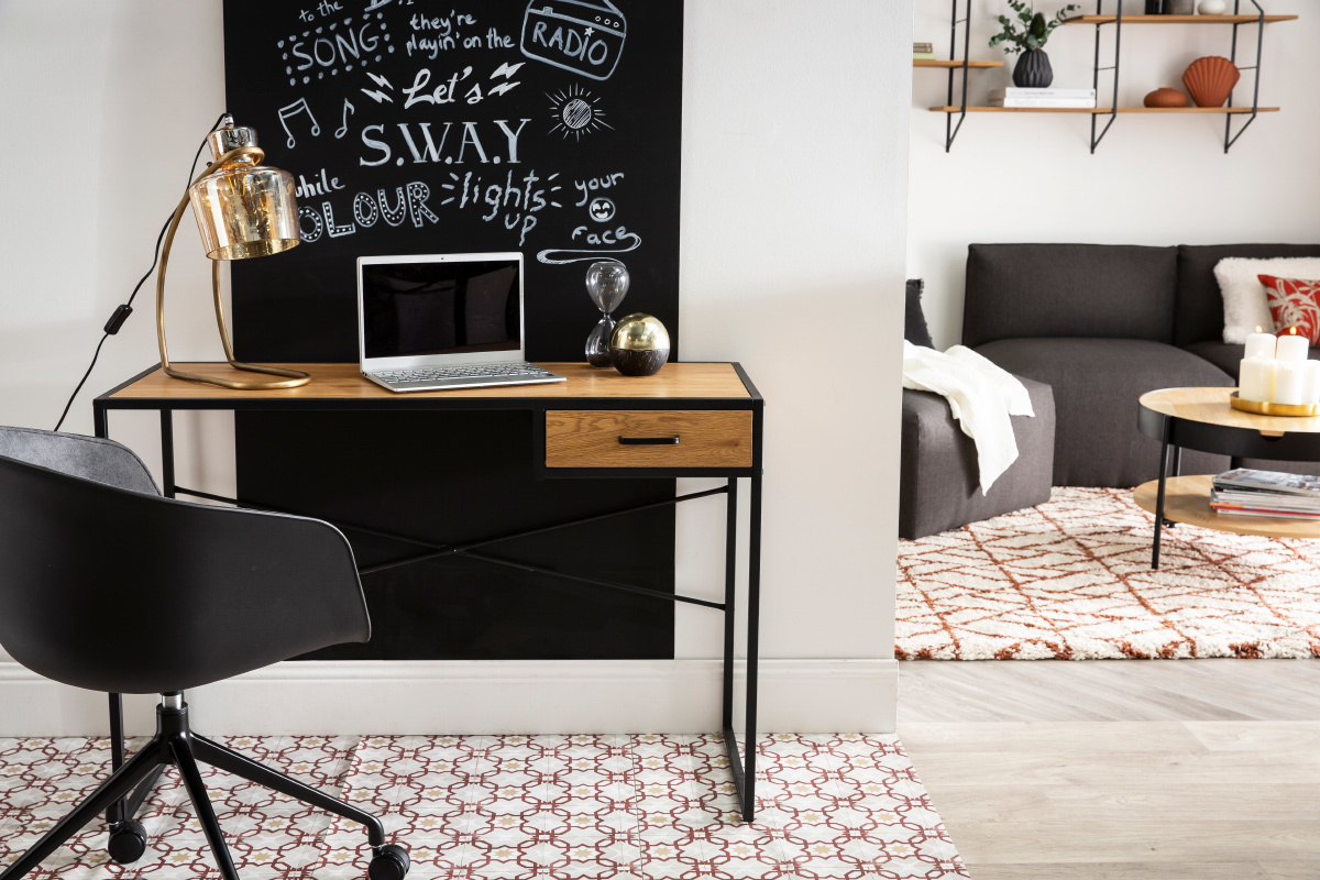 Lmpara de mesa vintage en metal y cristal color mbar LOGGIA
