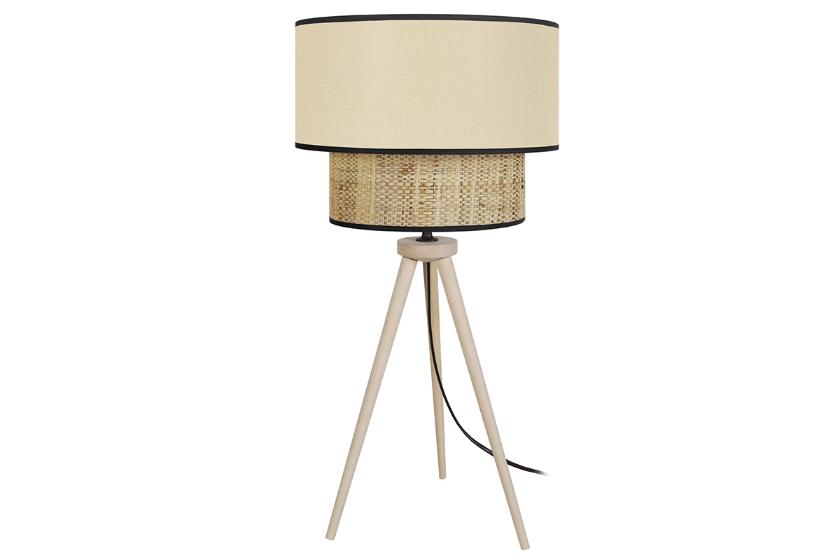 Lmpara de mesa yute y tejido natural CHILL