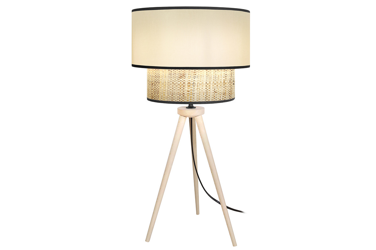 Lmpara de mesa yute y tejido natural CHILL