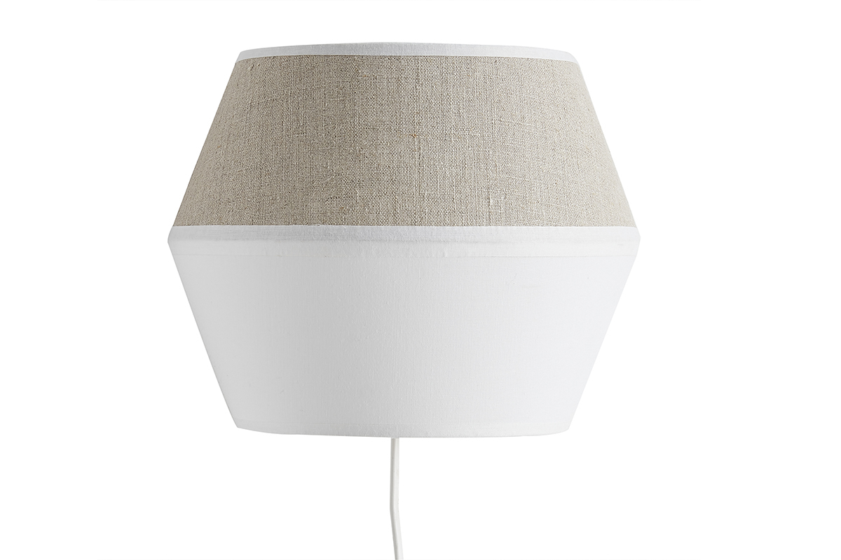 Lmpara de pared de algodn blanco y lino natural CONIE