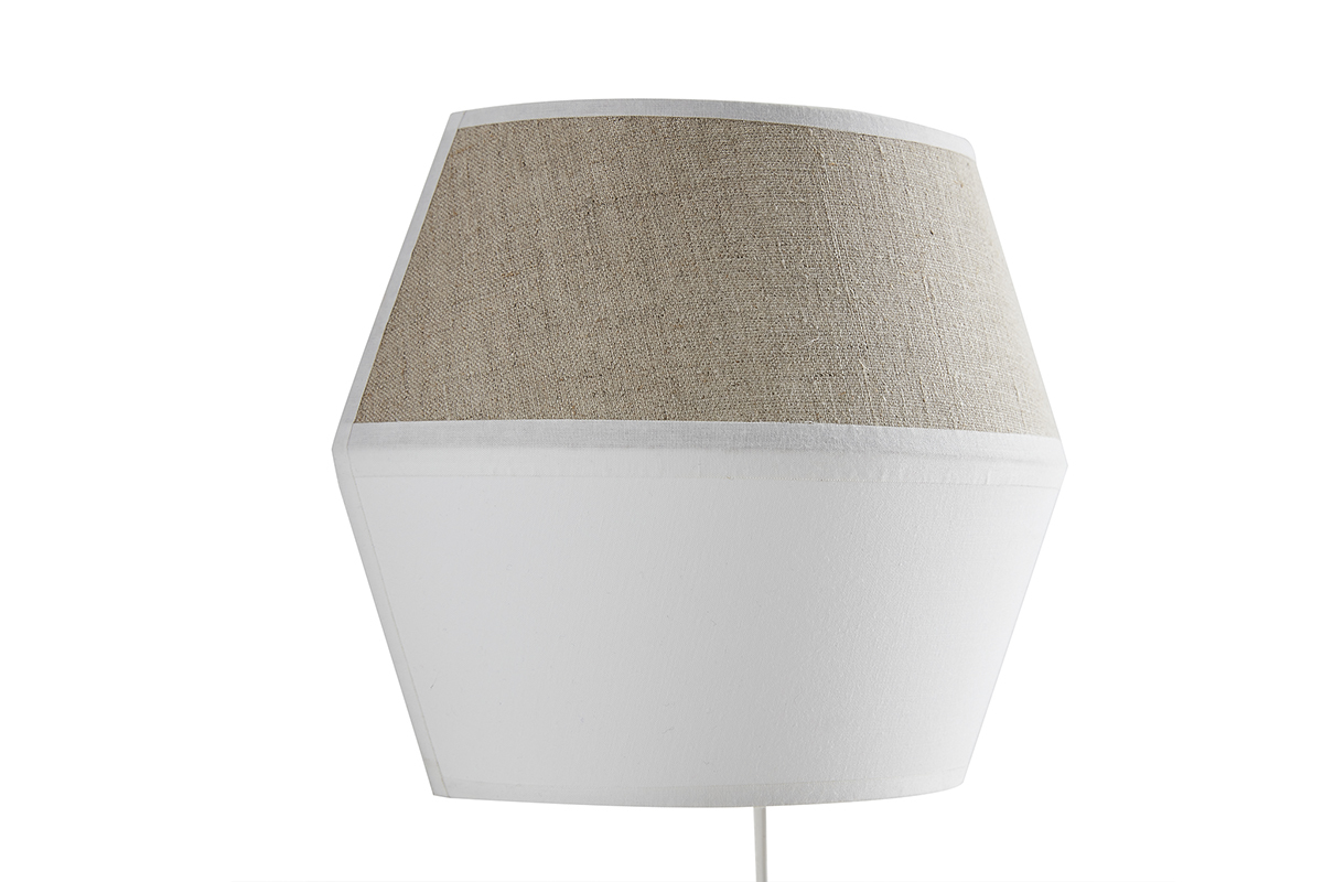 Lmpara de pared de algodn blanco y lino natural CONIE