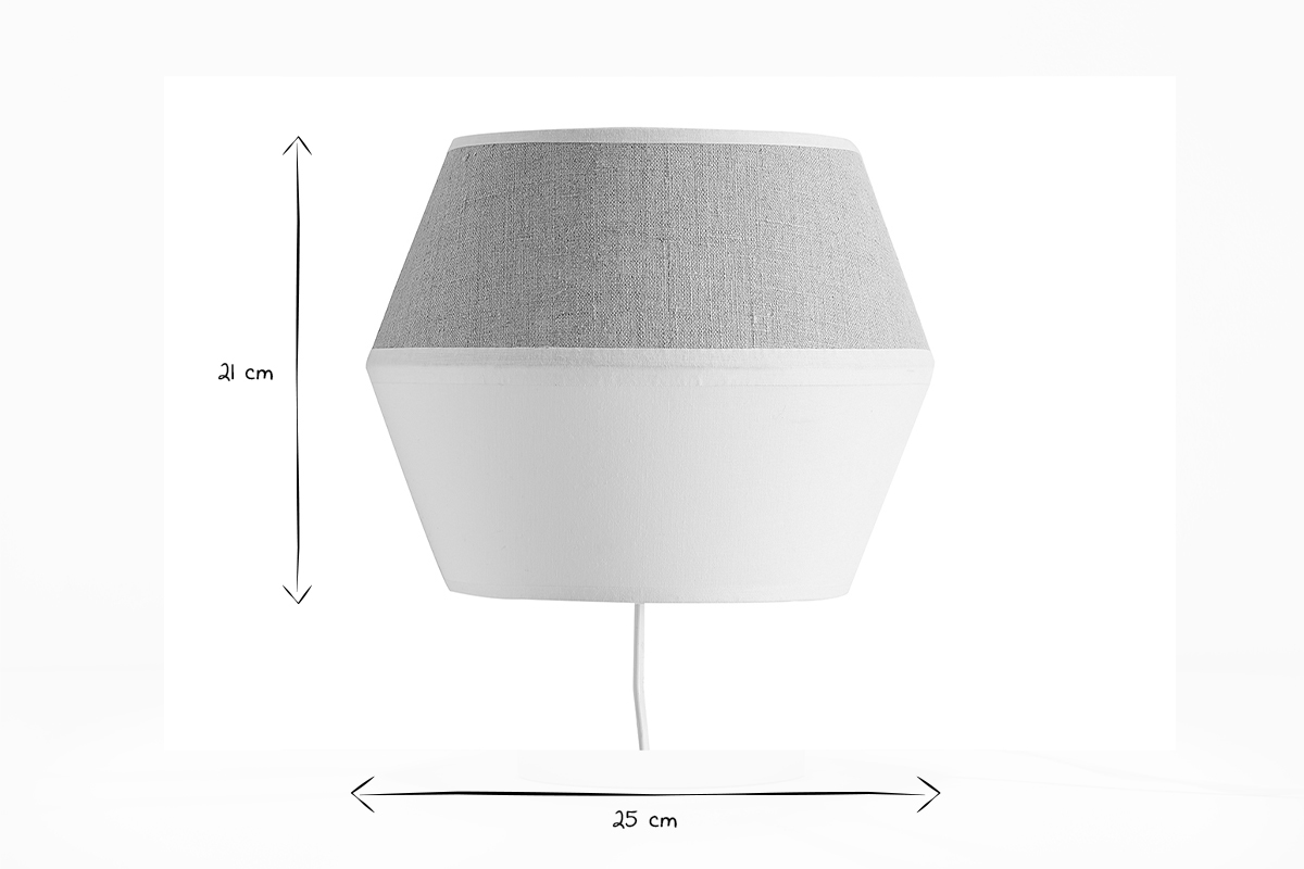 Lmpara de pared de algodn blanco y lino natural CONIE