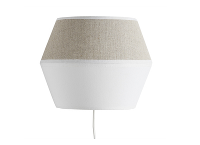 Lámpara de pared de algodón blanco y lino natural CONIE