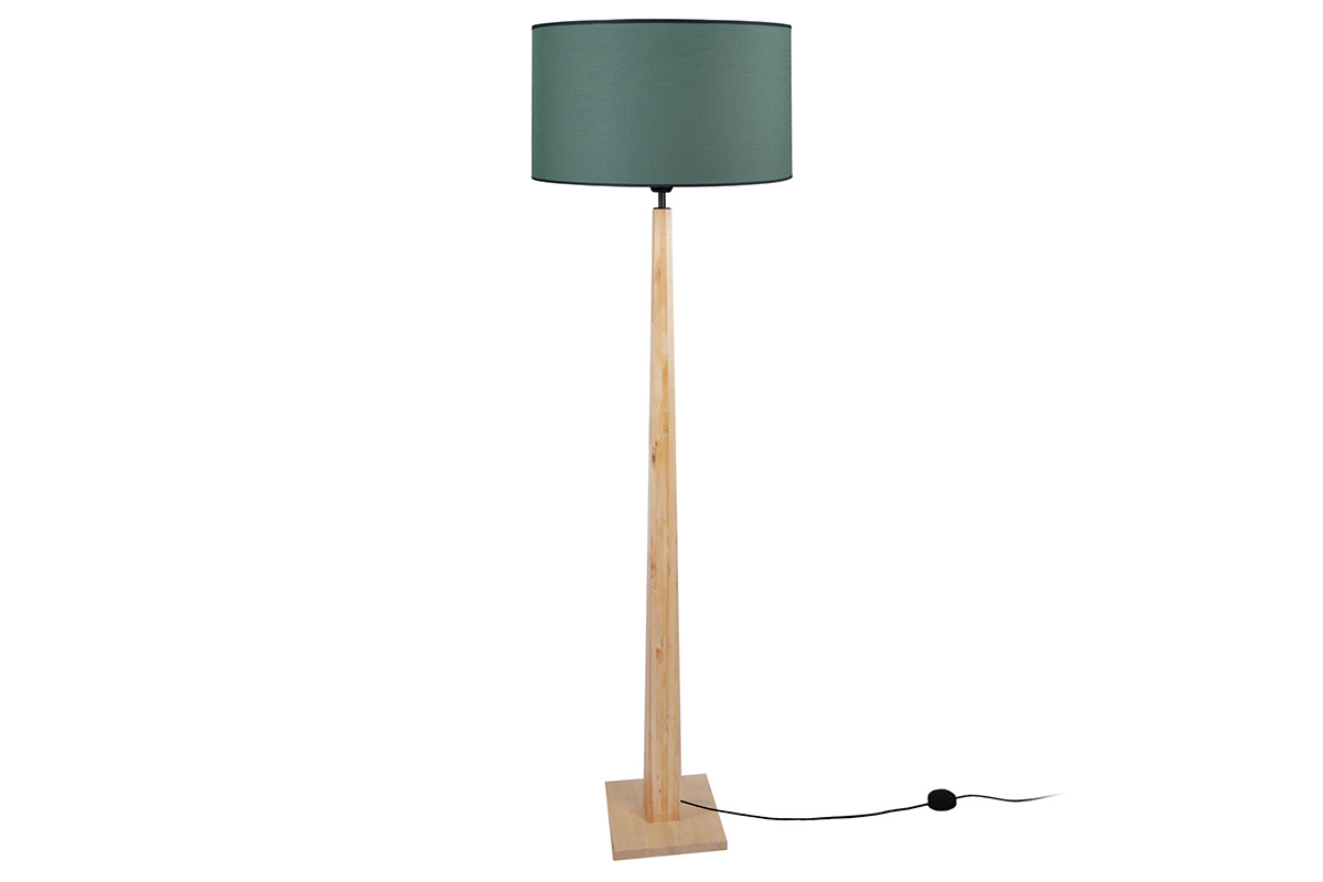 Lmpara de pie azul grisceo con pata de madera NIDRA