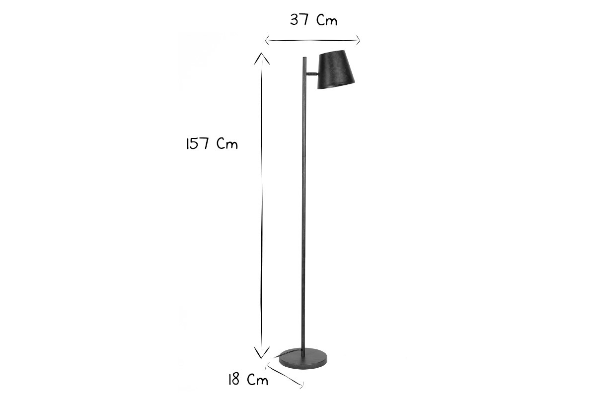 Lmpara de pie con pantalla regulable metal envejecido BELL