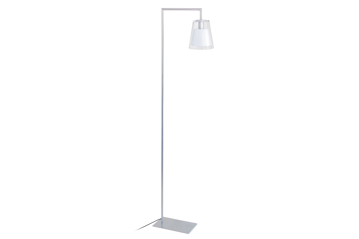 Lmpara de pie de lectura diseo vidrio blanca ACROSS