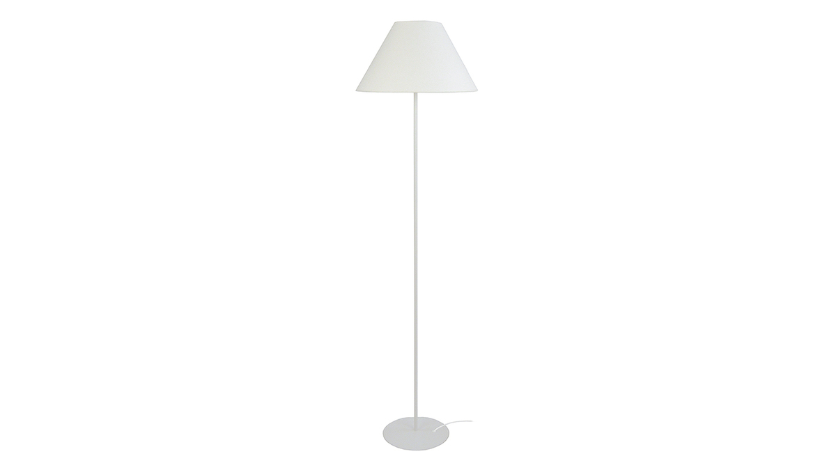 Lámpara de pie diseño acero blanco CONEO